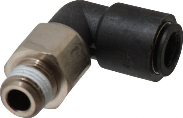 Legris - 10mm Outside Diam, 1/4 BSPT, Nylon Push-to-Connect Tube Male Swivel Elbow - 290 Max psi, Tube to Male BSPT Connection, Buna Nitrile O-Ring - Exact Tooling