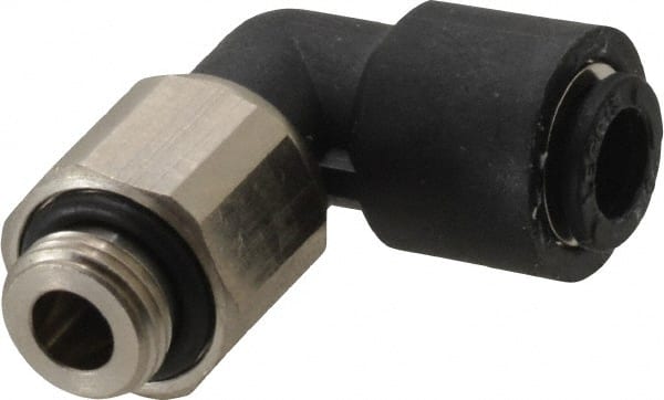 Legris - 6mm Outside Diam, 1/8 BSPP, Nylon Push-to-Connect Tube Male Swivel Elbow - 290 Max psi, Tube to Male BSPP Connection, Buna Nitrile O-Ring - Exact Tooling