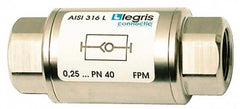 Legris - 1/8" Stainless Steel Check Valve - Unidirectional, Female BSPP x Female BSPP, 580 WOG - Exact Tooling