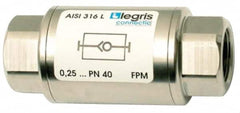 Legris - 1/8" Stainless Steel Check Valve - Unidirectional, FNPT x FNPT, 580 WOG - Exact Tooling