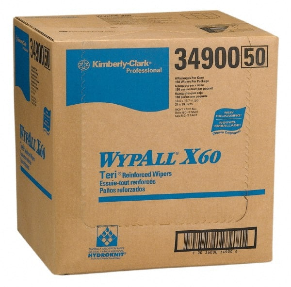 WypAll - X60 Dry Shop Towel/Industrial Wipes - 16-3/4" x 12-1/2" Sheet Size, White - Exact Tooling