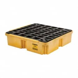 Eagle - 15 Gal Sump, 2,000 Lb Capacity, 1 Drum, Polyethylene Platform - 26" Long x 26" Wide x 6-1/2" High - Exact Tooling