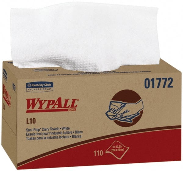WypAll - Dry General Purpose Wipes - Pop-Up, 10-1/4" x 9" Sheet Size, White - Exact Tooling