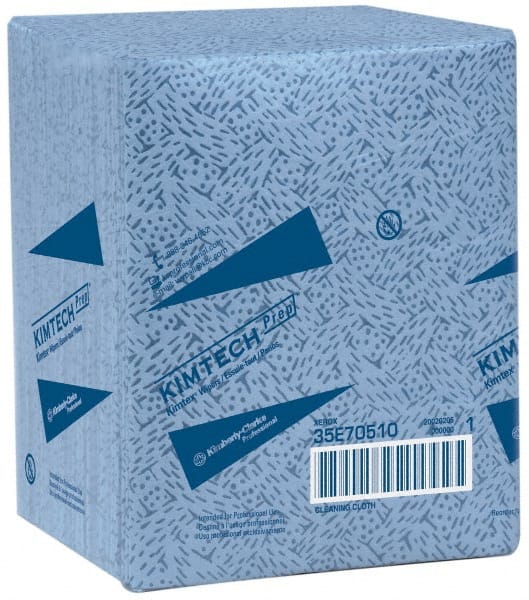 Kimtech - 1/4 Fold Clean Room/Lab/Critical Task Wipes - Poly Pack, 13" x 12" Sheet Size, Blue - Exact Tooling