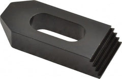 Jergens - 1/2" Stud, Low Carbon Steel, Plain Strap Clamp - 1/2" Travel, 2-1/2" OAL x 1-1/8" Wide x 1/2" High, Black Oxide Finish, Tapered Nose - Exact Tooling