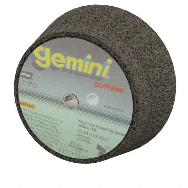 Norton - 6" Diam, 2" Overall Thickness, 16 Grit, Type 11 Tool & Cutter Grinding Wheel - Very Coarse Grade, Aluminum Oxide, Q Hardness, 6,000 RPM - Exact Tooling