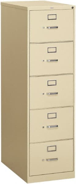 Hon - 18-1/4" Wide x 60" High x 26-1/2" Deep, 5 Drawer Vertical File - Steel, Putty - Exact Tooling
