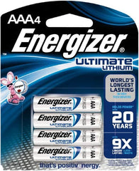 Energizer - Size AAA, Lithium, Photo Battery - 1.5 Volts, Button Tab Terminal, FR03 - Exact Tooling