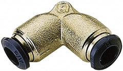 Alpha Technologies - 5/32" Outside Diam, 5/32 Nickel Plated Brass Push-to-Connect Union Elbow - 250 Max psi, Tube to Tube Connection, Buna O-Ring - Exact Tooling