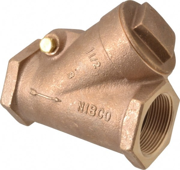 NIBCO - 1-1/2" Bronze Check Valve - Y-Pattern, FNPT x FNPT, 400 WOG - Exact Tooling
