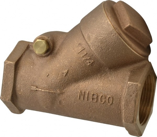NIBCO - 1-1/4" Bronze Check Valve - Y-Pattern, FNPT x FNPT, 400 WOG - Exact Tooling