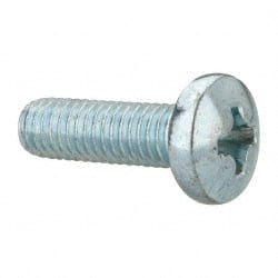 Value Collection - 3/8-16 UNC, 1-1/4" Length Under Head Phillips Drive Machine Screw - Pan Head, Grade 2 Steel, Zinc-Plated Finish, Without Washer - Exact Tooling
