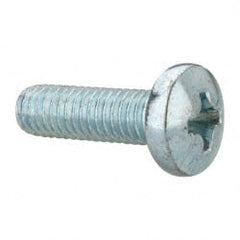 Value Collection - 3/8-16 UNC, 1-1/4" Length Under Head Phillips Drive Machine Screw - Pan Head, Grade 2 Steel, Zinc-Plated Finish, Without Washer - Exact Tooling