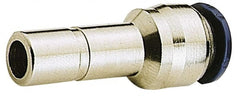 Alpha Technologies - 3/8" Outside Diam, Nickel Plated Brass Push-to-Connect Straight Reducer - 250 Max psi, Tube to Stem Connection, Buna O-Ring - Exact Tooling