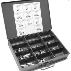 Alpha Technologies - 41 Piece, Push to Connect Fitting Kit - 1/4 to 1/2 NPT, 1/2" Tube - Exact Tooling