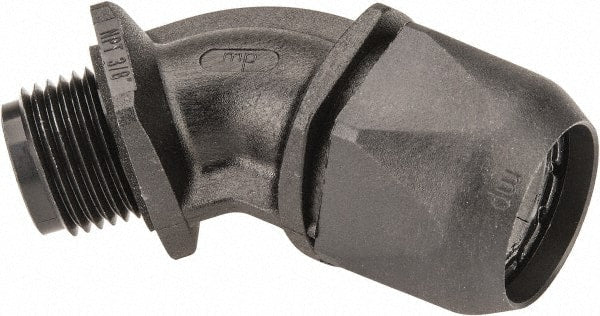 Murrplastik - 3/8" Trade, Nylon Compression Angled Liquidtight Conduit Connector - Noninsulated - Exact Tooling