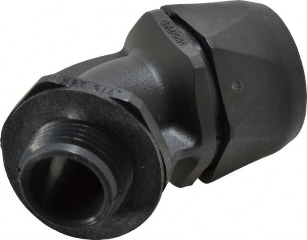Murrplastik - 3/4" Trade, Nylon Compression Angled Liquidtight Conduit Connector - Noninsulated - Exact Tooling