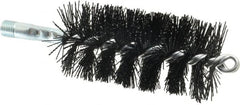 Schaefer Brush - 5" Brush Length, 2-1/4" Diam, Nylon Single Stem, Single Spiral Tube Brush - 7-1/4" Long, Nylon, 1/4" NPSM Male Connection - Exact Tooling