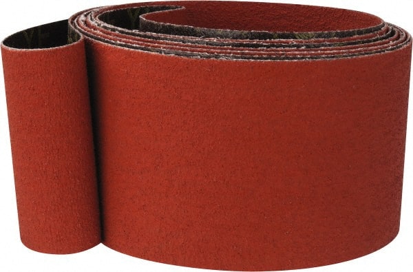 3M - 3" Wide x 132" OAL, 60 Grit, Ceramic Abrasive Belt - Ceramic, Medium, Coated, YF Weighted Cloth Backing, Wet/Dry, Series 777F - Exact Tooling