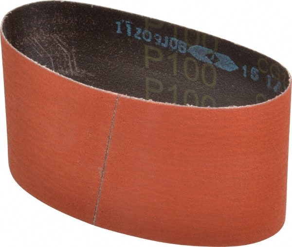 3M - 3-1/2" Wide x 15-1/2" OAL, 100 Grit, Ceramic Abrasive Belt - Ceramic, Fine, Coated, Y Weighted Cloth Backing, Wet/Dry, Series 777F - Exact Tooling
