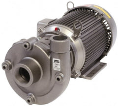 American Machine & Tool - 115/230V Volt, 1 Phase, 2 HP, Cast Iron Straight Pump - 2 Inch Inlet, 1-1/2 Inch Outlet, 62 Max Head psi, Stainless Steel Impeller, Buna-N Seal - Exact Tooling