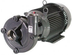 American Machine & Tool - 115/230V Volt, 1 Phase, 2 HP, Stainless Steel Straight Pump - 2 Inch Inlet, 1-1/2 Inch Outlet, 62 Max Head psi, Stainless Steel Impeller, Viton Seal - Exact Tooling