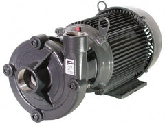 American Machine & Tool - 230/460 Volt, 3 Phase, 2 HP, Stainless Steel Straight Pump - 2 Inch Inlet, 1-1/2 Inch Outlet, Stainless Steel Impeller, Viton Seal - Exact Tooling