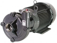 American Machine & Tool - 230/460 Volt, 3 Phase, 3 HP, Stainless Steel Straight Pump - 2 Inch Inlet, 1-1/2 Inch Outlet, Stainless Steel Impeller, Viton Seal - Exact Tooling