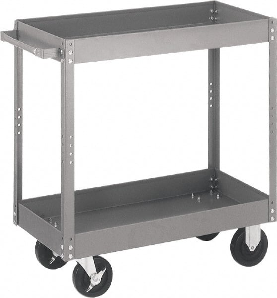 Quantum Storage - 500 Lb Capacity, 30" Wide x 16" Long x 32" High Standard Utility Cart - 3 Shelf, Steel - Exact Tooling