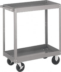 Quantum Storage - 1,000 Lb Capacity, 36" Wide x 24" Long x 35" High Standard Utility Cart - 3 Shelf, Steel - Exact Tooling