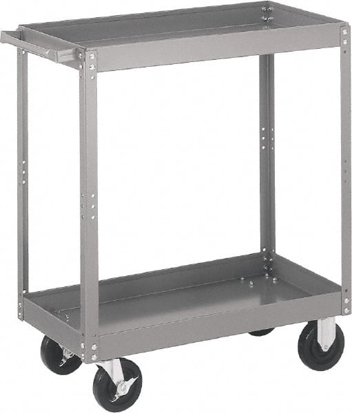 Quantum Storage - 1,000 Lb Capacity, 48" Wide x 24" Long x 35" High Standard Utility Cart - 2 Shelf, Steel - Exact Tooling