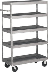 Quantum Storage - 1,000 Lb Capacity, 48" Wide x 18" Long x 57" High Shelf Cart - 5 Shelf, Steel - Exact Tooling