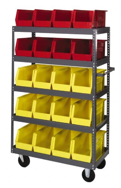 Quantum Storage - 1,000 Lb Capacity, 36" Wide x 18" Long x 57" High Shelf Cart - 5 Shelf, Steel - Exact Tooling
