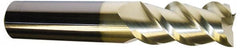 Accupro - 5/8", 1-1/4" LOC, 5/8" Shank Diam, 3-1/2" OAL, 3 Flute, Solid Carbide Square End Mill - Single End, ZrN Finish, Spiral Flute, 40° Helix, Centercutting, Right Hand Cut, Right Hand Flute - Exact Tooling