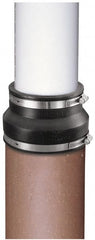 Made in USA - 4 x 1-1/2" PVC Flexible Pipe Coupling with Clamp - 4" Long, Pipe x Pipe, Stainless Steel Clamp - Exact Tooling