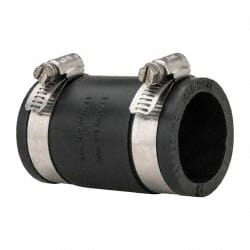 Made in USA - 1-1/4" PVC Flexible Pipe Coupling with Clamp - 3-1/2" Long, Pipe x Pipe, Stainless Steel Clamp - Exact Tooling