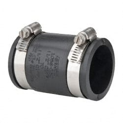 Made in USA - 1-1/2" PVC Flexible Pipe Coupling with Clamp - 3-1/2" Long, Pipe x Pipe, Stainless Steel Clamp - Exact Tooling