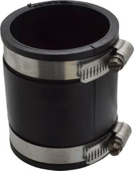 Made in USA - 2" PVC Flexible Pipe Coupling with Clamp - 3-1/2" Long, Pipe x Pipe, Stainless Steel Clamp - Exact Tooling