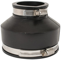 Made in USA - 4 x 2" PVC Flexible Pipe Coupling with Clamp - 4" Long, Pipe x Pipe, Stainless Steel Clamp - Exact Tooling