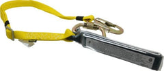 Gemtor - 6' Long, 350 Lb Capacity, 1 Leg Locking Snap Hook Harness Shock Absorbing Lanyard - Polyester Webbing, Carabiner Anchorage Connection - Exact Tooling