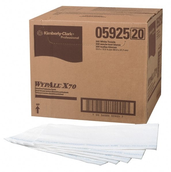 WypAll - 1/4 Fold Food Service Wipes - Box, 23-1/2" x 12-1/2" Sheet Size, Blue & White - Exact Tooling