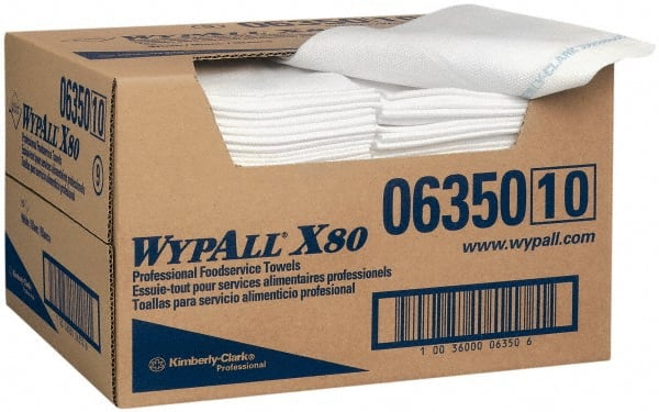 WypAll - 1/4 Fold Food Service Wipes - Box, 24" x 13-1/2" Sheet Size, Blue & White - Exact Tooling