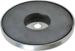 Mag-Mate - 95 Lb Max Pull Force, 1/2" Overall Height, 4.9" Diam, Ceramic Cup Magnet - Through Hole Style, Chrome Plated - Exact Tooling