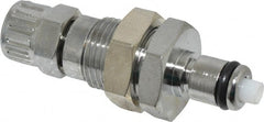 CPC Colder Products - PTF Brass, Quick Disconnect, Valved Panel Mount Coupling Insert - 250 Max psi, -40 to 180°F, 1.87" OAL x 0.63" Overall Height, Chrome Plated - Exact Tooling