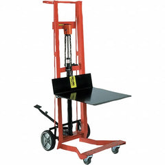 Wesco Industrial Products - 750 Lb Capacity, 40" Lift Height, Hydraulic Platform Base Manually Operated Lift - Exact Tooling