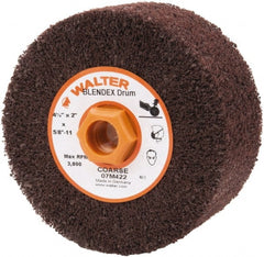 WALTER Surface Technologies - 4-1/2" Diam Aluminum Oxide Unmounted Flap Wheel - 5/8" Hole, 5/8-11 Thread, 2" Wide, Nonwoven, Coarse Grade, 3,800 Max RPM - Exact Tooling
