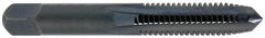 Cleveland - 5/16-18 UNC 2B 4 Flute Oxide Finish High Speed Steel Straight Flute Standard Hand Tap - Plug, Right Hand Thread, 0.69" Thread Length, H3 Limit, Oversize - Exact Tooling