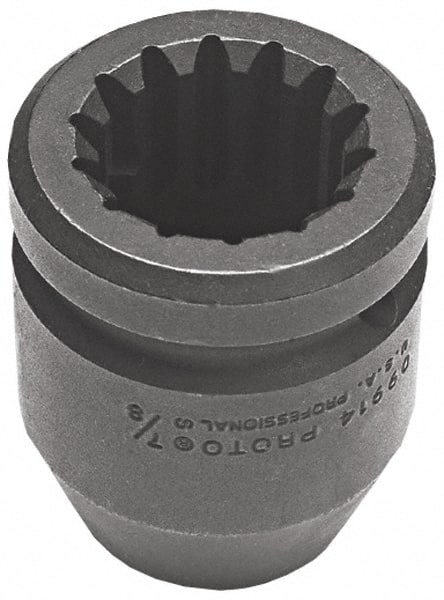Proto - #5 Spline Drive, 1-13/16" Socket, Impact Socket - 6 Points, 3-7/16" OAL - Exact Tooling