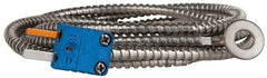 Thermo Electric - 0 to 750°F, T Surface, Thermocouple Probe - 4 Ft. Cable Length, Mini Connector, 15 Sec Response Time - Exact Tooling