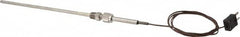 Thermo Electric - 0 to 1600°F, J Pipe Fitting, Thermocouple Probe - 6 Ft. Cable Length, Mini Connector, 9 Sec Response Time - Exact Tooling